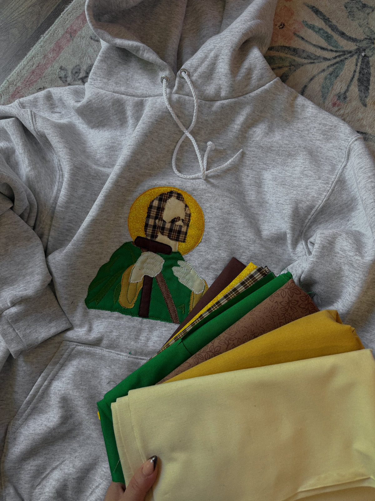 San Judas Tadeo Appliqué Hoodie