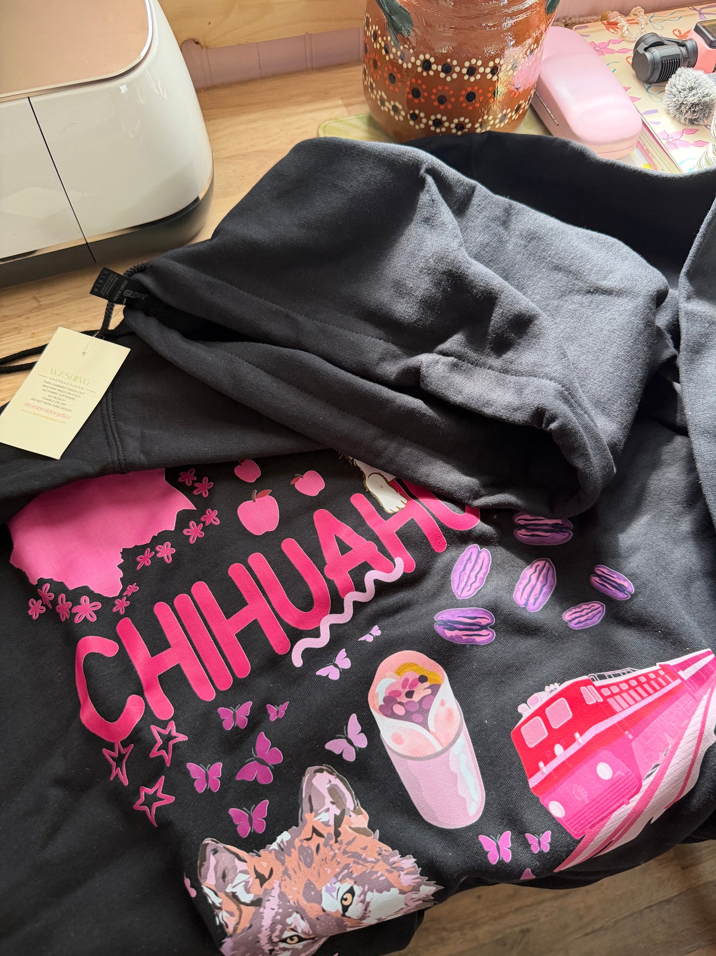 Chihuahua Black Hoodie Large
