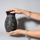Black Clay Floral Vase