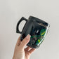 Black Ceramic Floral Artesanal Mug