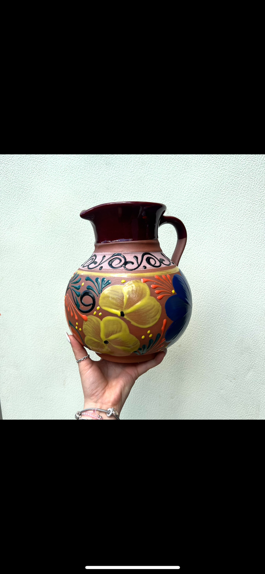 Traditional Pottery Pitcher w/ Mugs