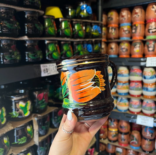 Floral Orange Ceramic Hand-painted Mug