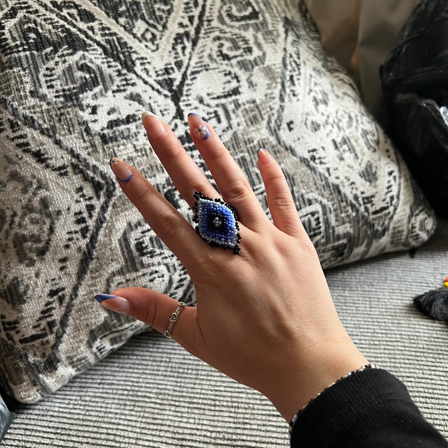 Glass Bead Huichol stretch ring