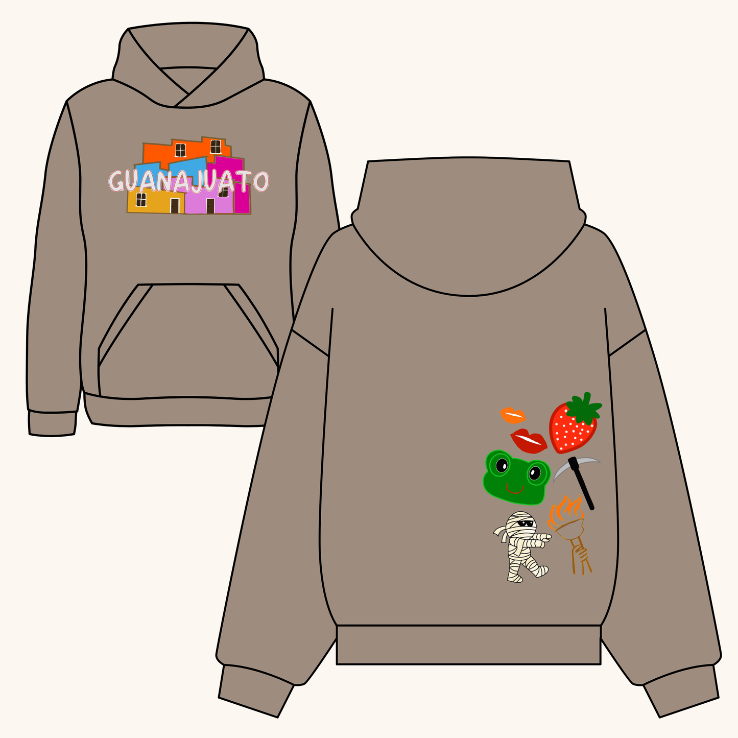 Mexico Embroidery & Appliqué Oversized Hoodie