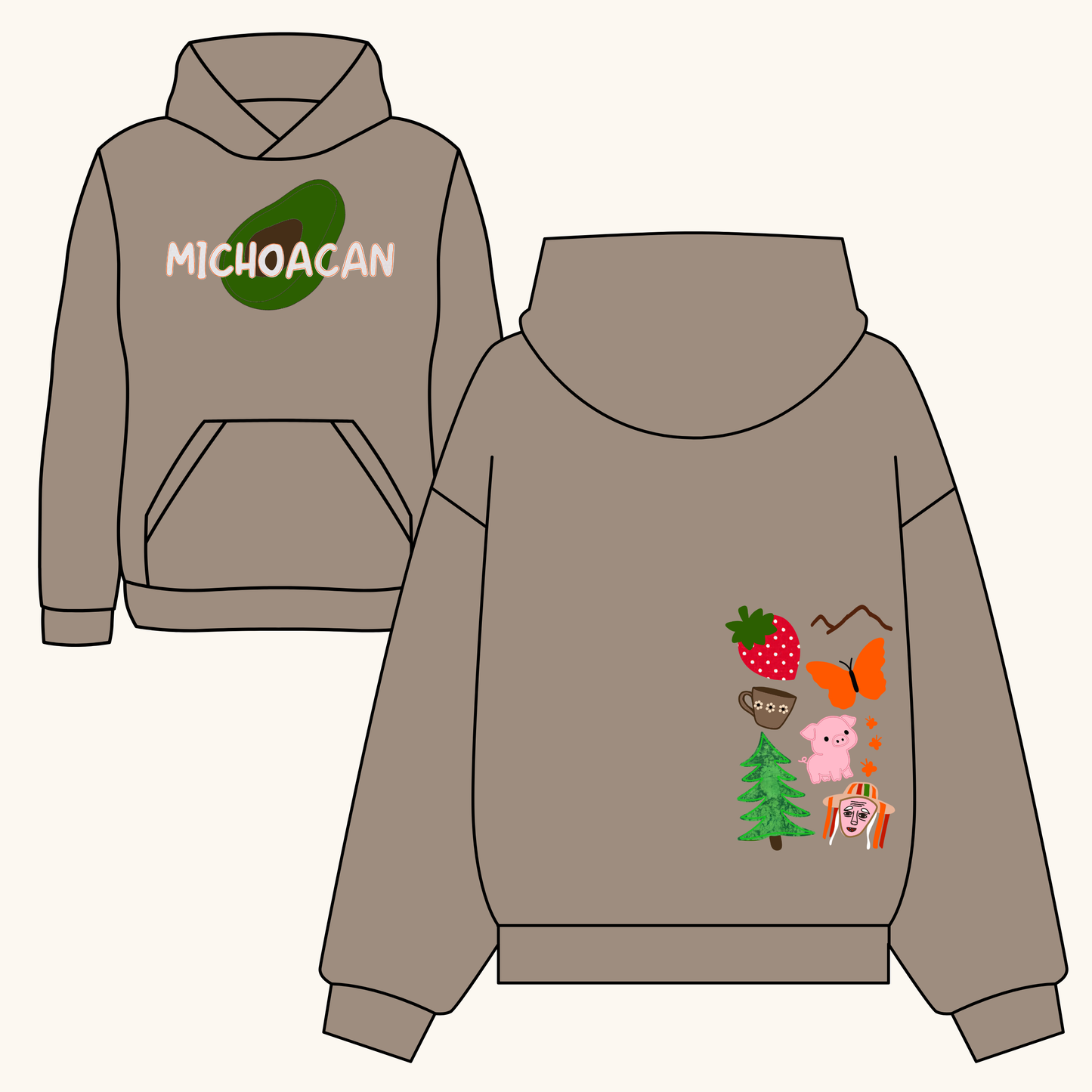 Mexico Embroidery & Appliqué Oversized Hoodie