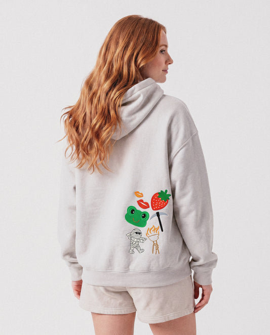 Guanajuato Embroidery Patchwork Oversized Hoodie