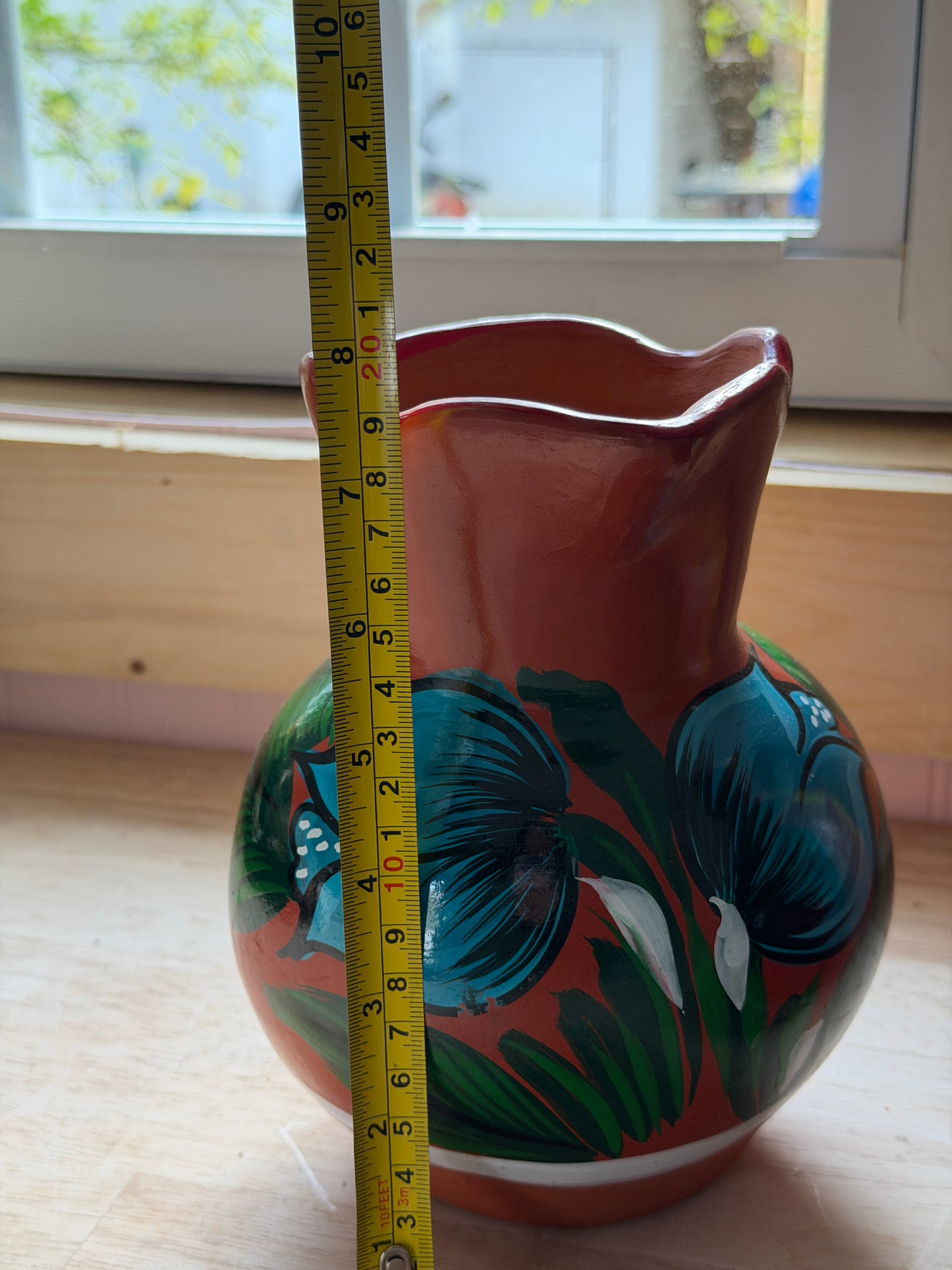 Mexican Barro Floral Pitcher