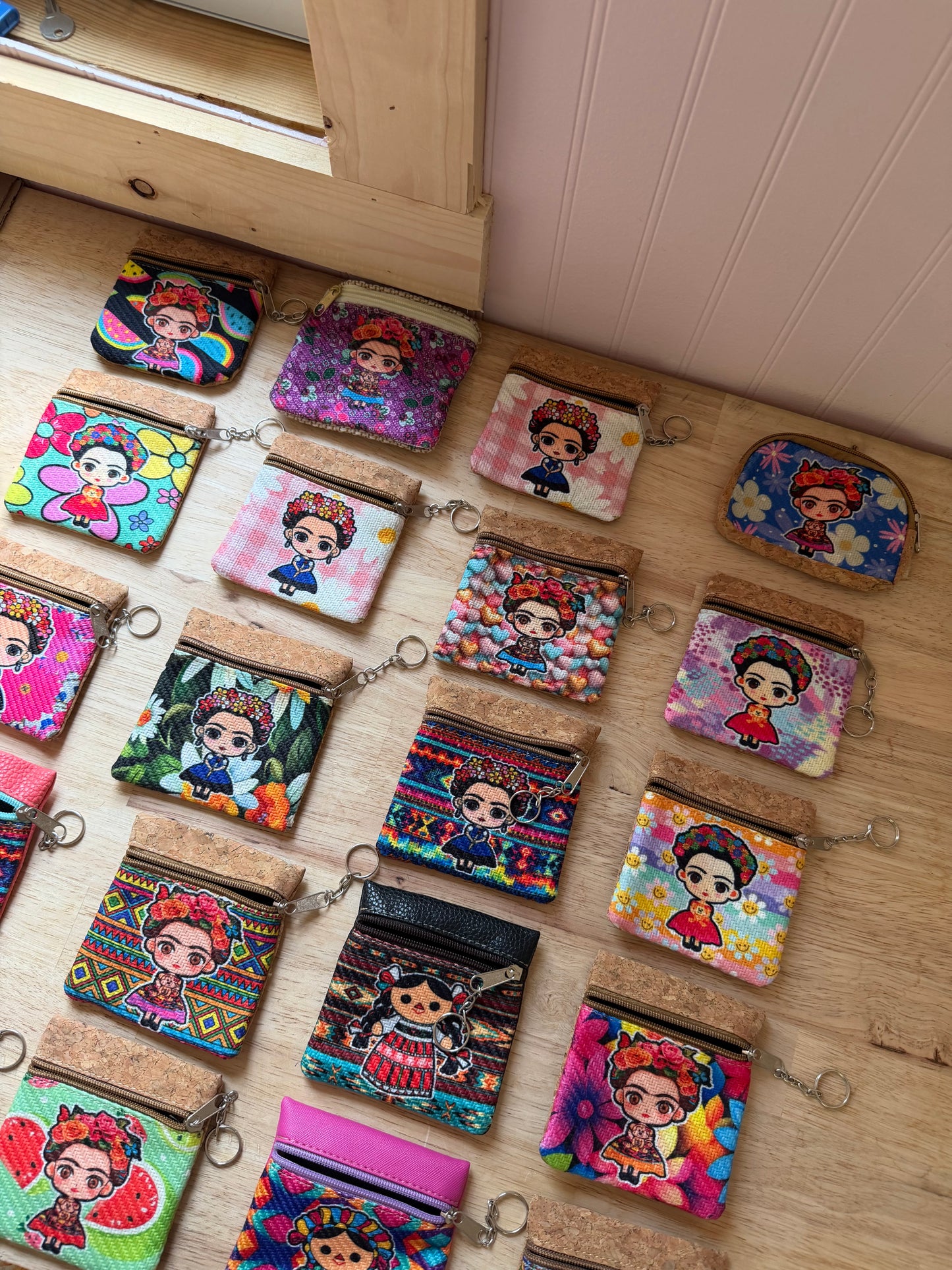 Frida Kahlo Coin Purse Wallet Keychain