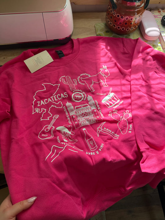 Zacatecas Hibiscus Pink Sweater