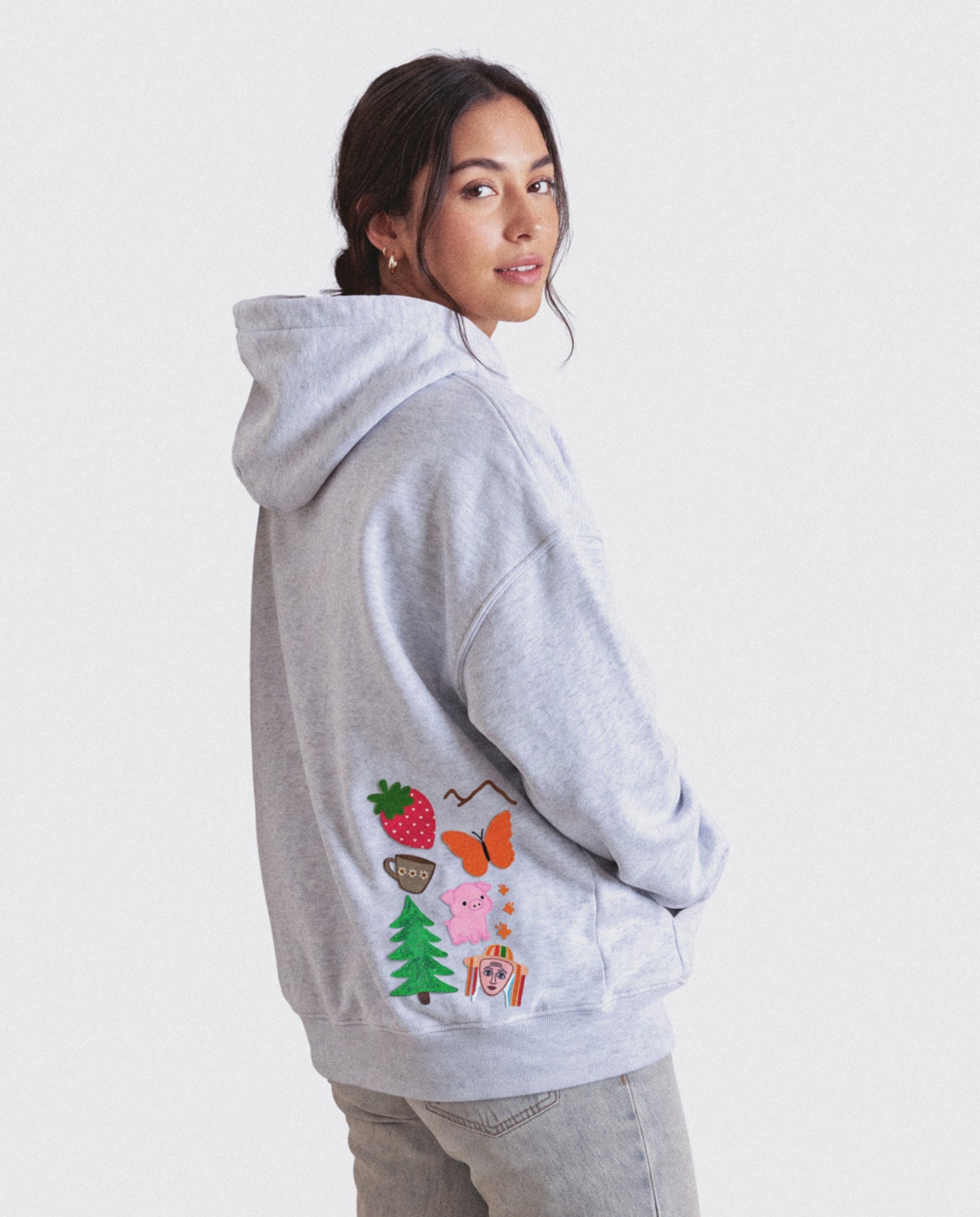 Michoacán Embroidery Patchwork Oversized Hoodie
