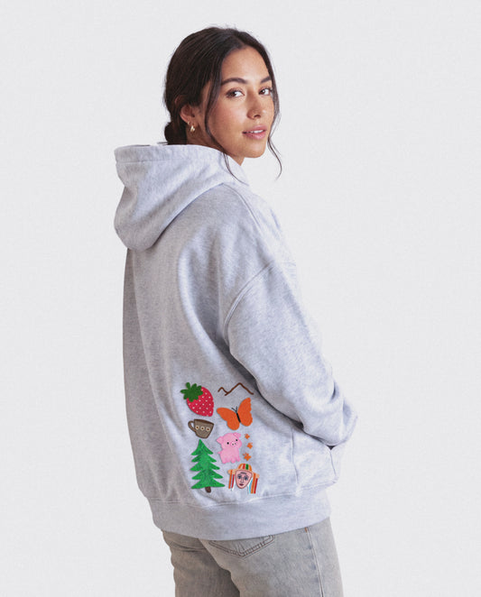 Michoacán Embroidery Patchwork Oversized Hoodie