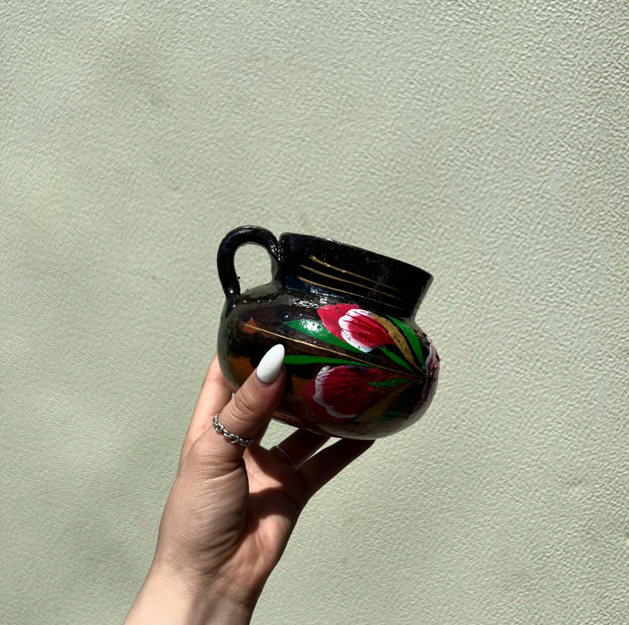 Floral Artesanal Barro Mug