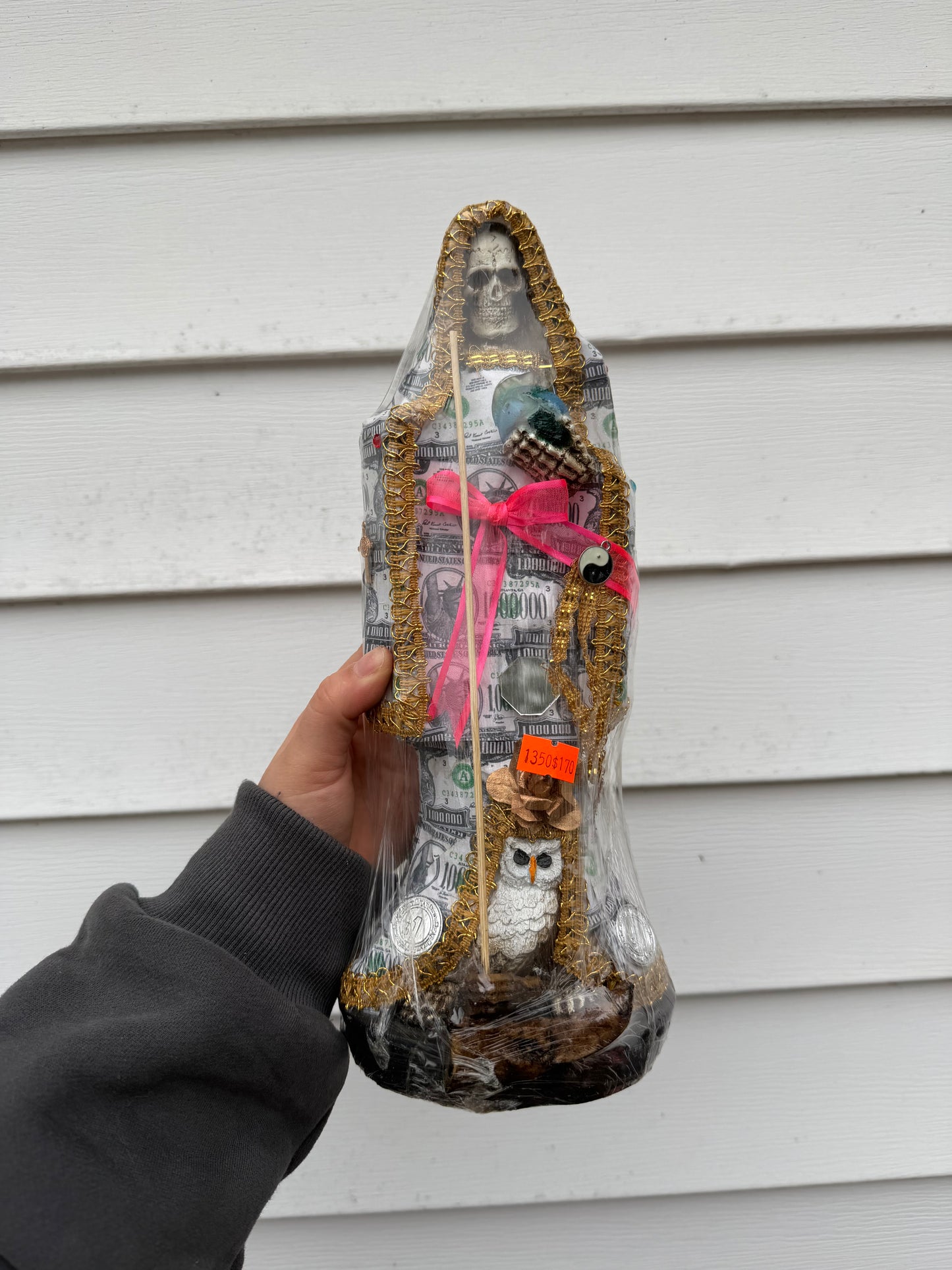 Santa Muerte Money 12in Decor Statue