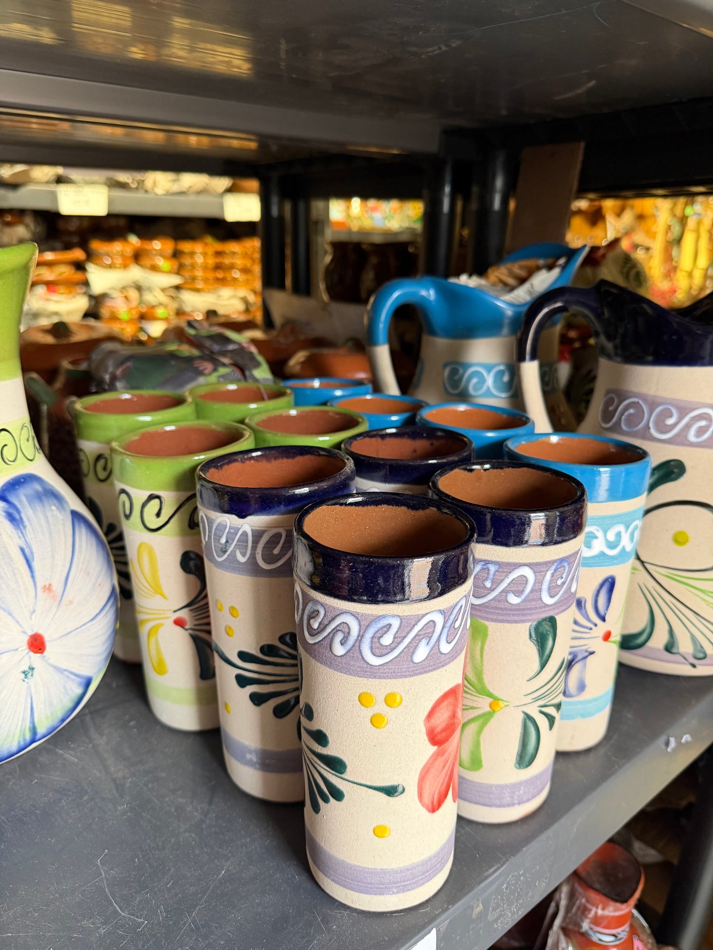 Engobe-Style Mexican Pitcher Set