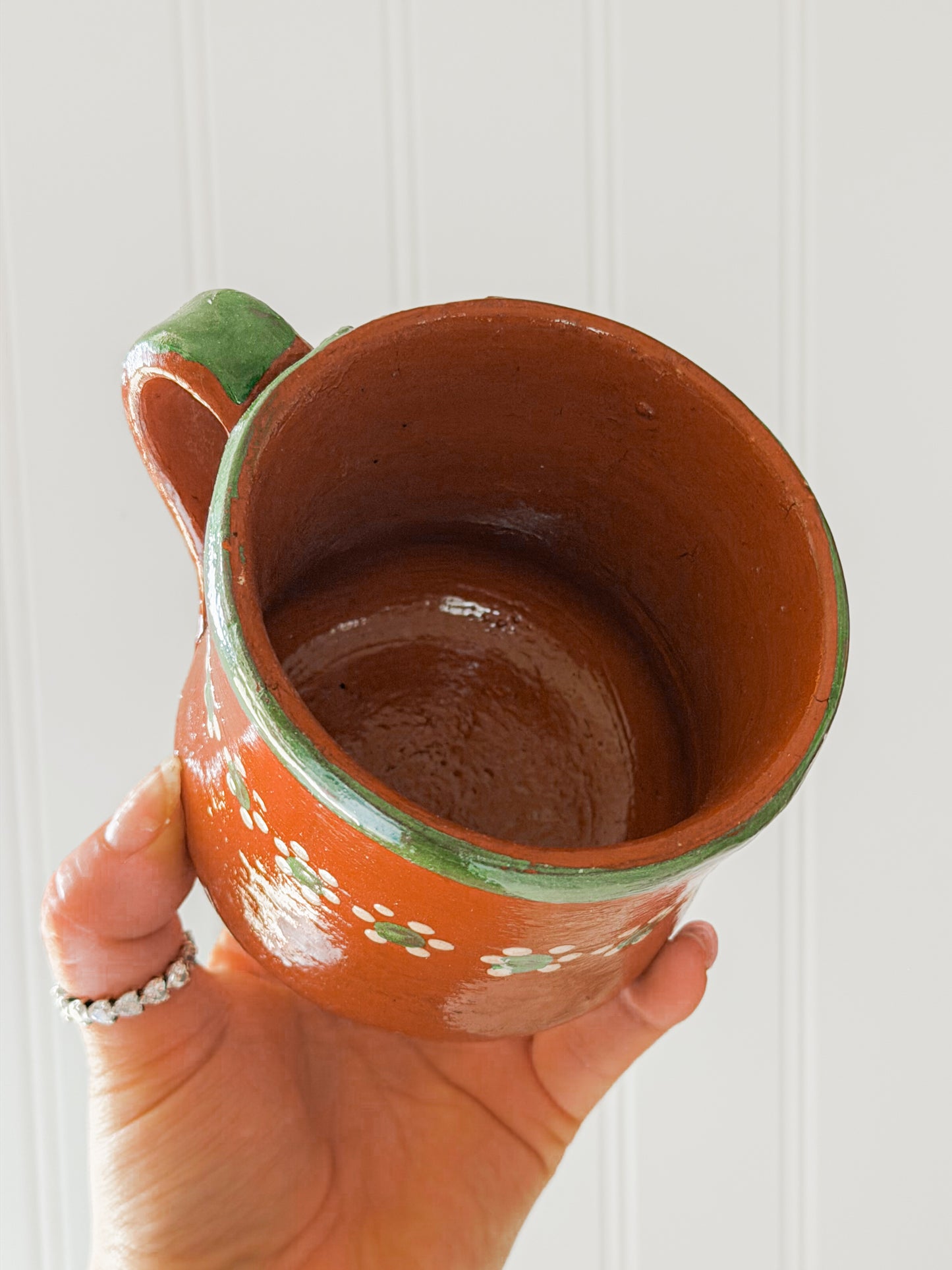 Traditional Green Trim Barro Mug