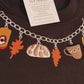 Fall Charm Necklace Embroidered Sweater