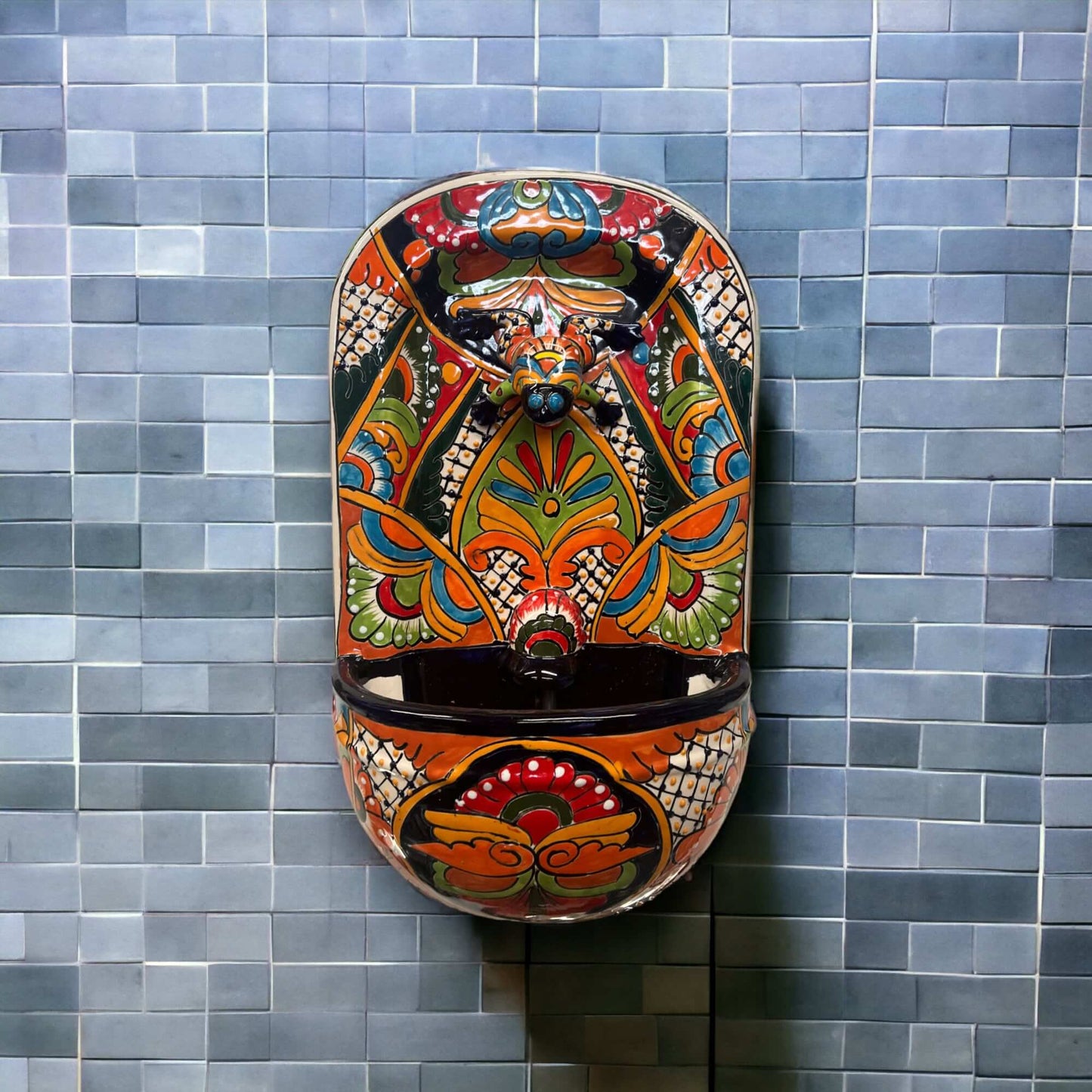 Talavera Wall Fountain | Handcrafted Mexican Ceramic Water Feature