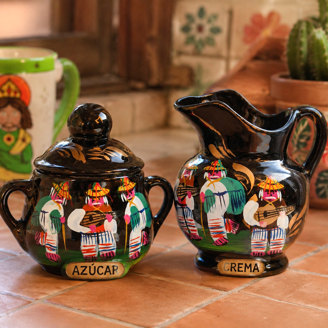 Mexican Michoacan Sugar & Creamer Set