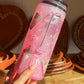 Pink Cafecito y Chisme Glitter Tumbler Mug with Handle – Concha & Coffee Design