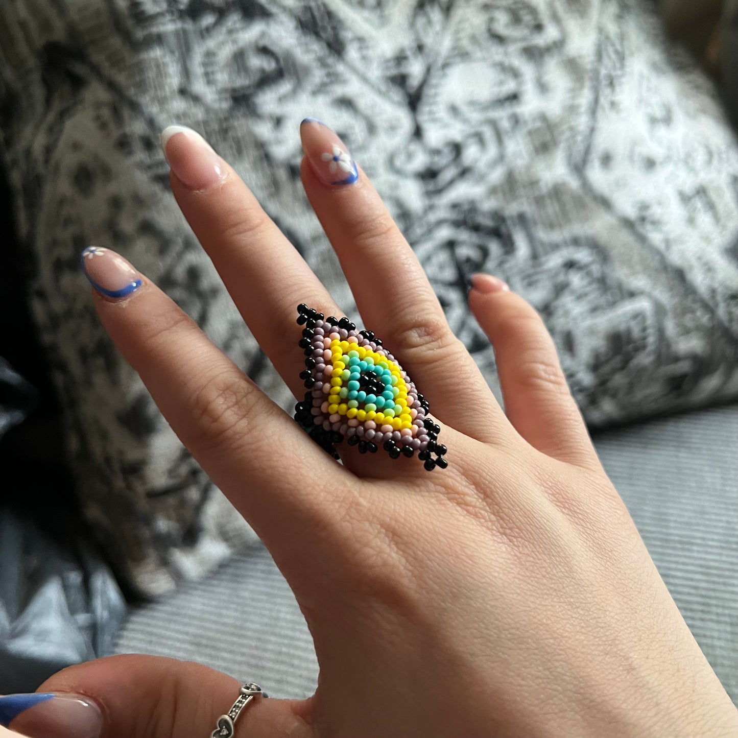 Glass Bead Huichol stretch ring