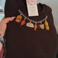 Fall Charm Necklace Embroidered Sweater