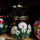 Hand-Painted Black Ceramic Pitcher Set