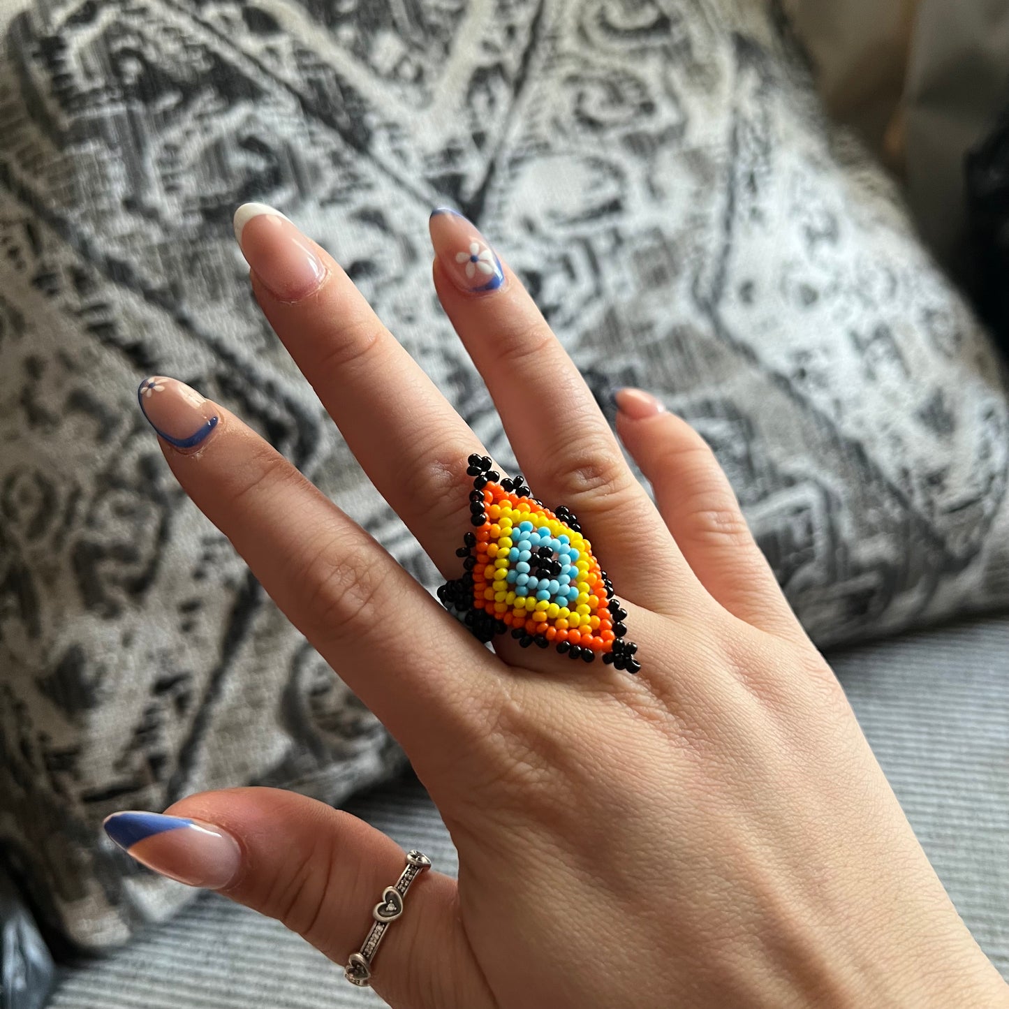 Glass Bead Huichol stretch ring