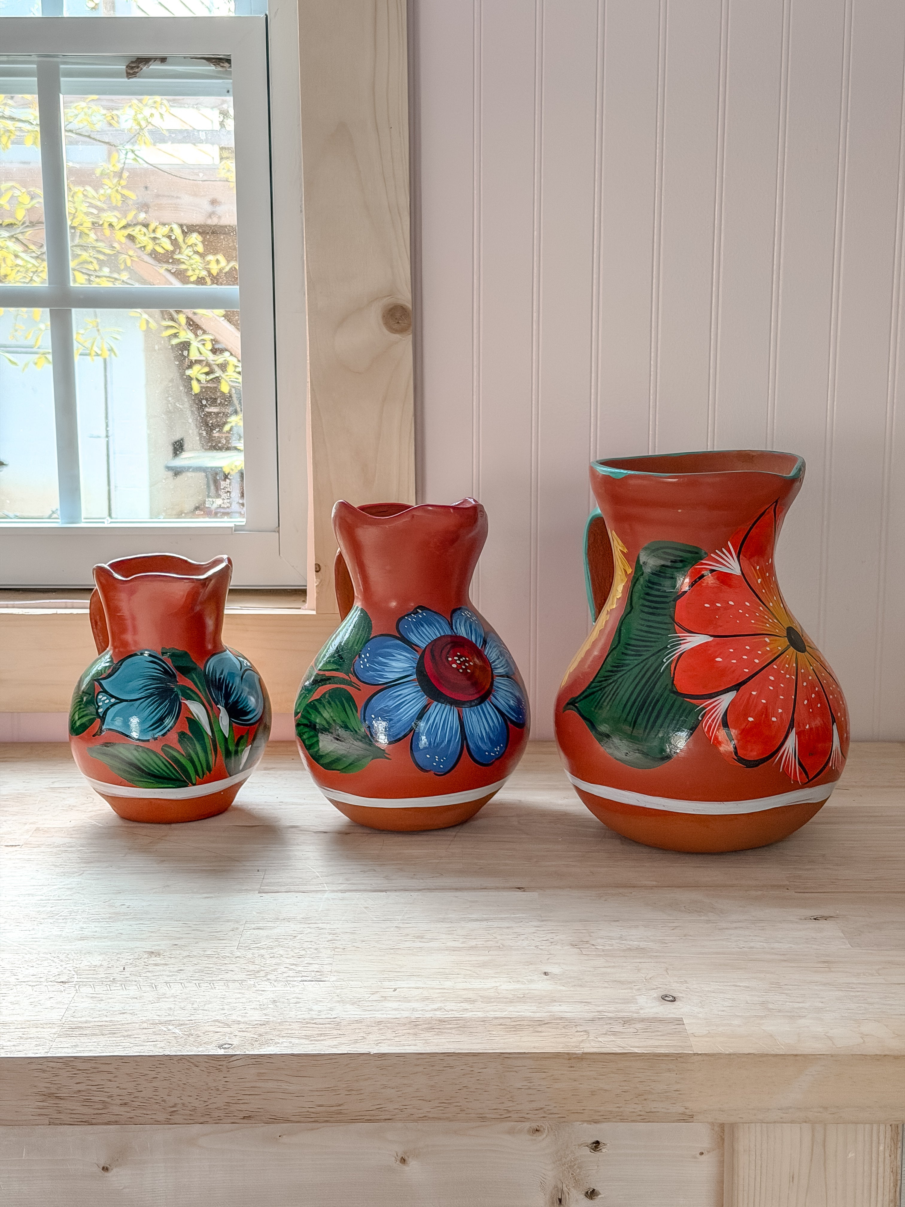 Mexican Barro Floral Pitcher – Artesania Diaz
