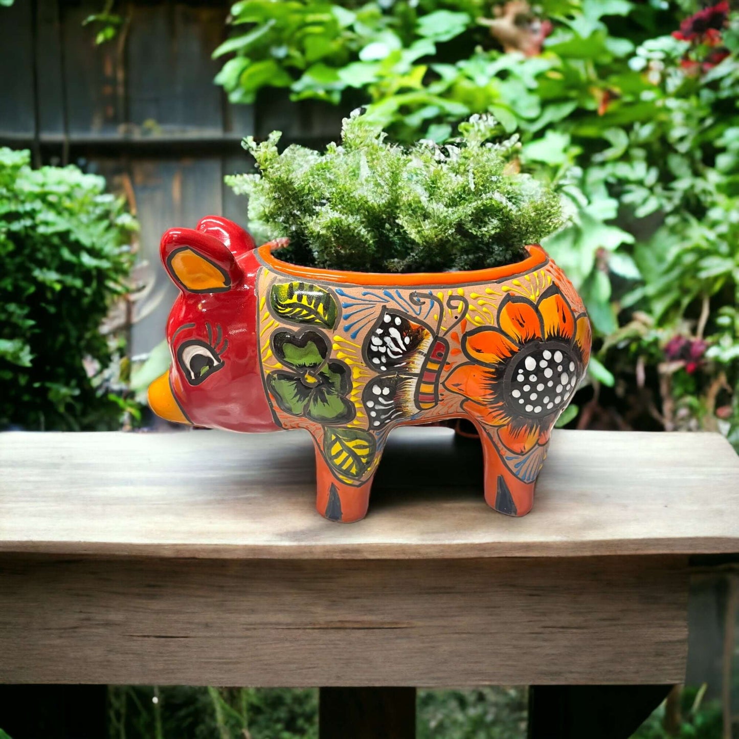 Handcrafted Talavera Pig Planter | Mexican Terracotta Art