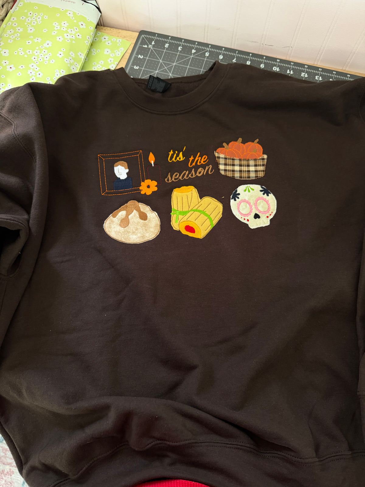 ’Tis the Season Appliqué Embroidered Sweatshirt