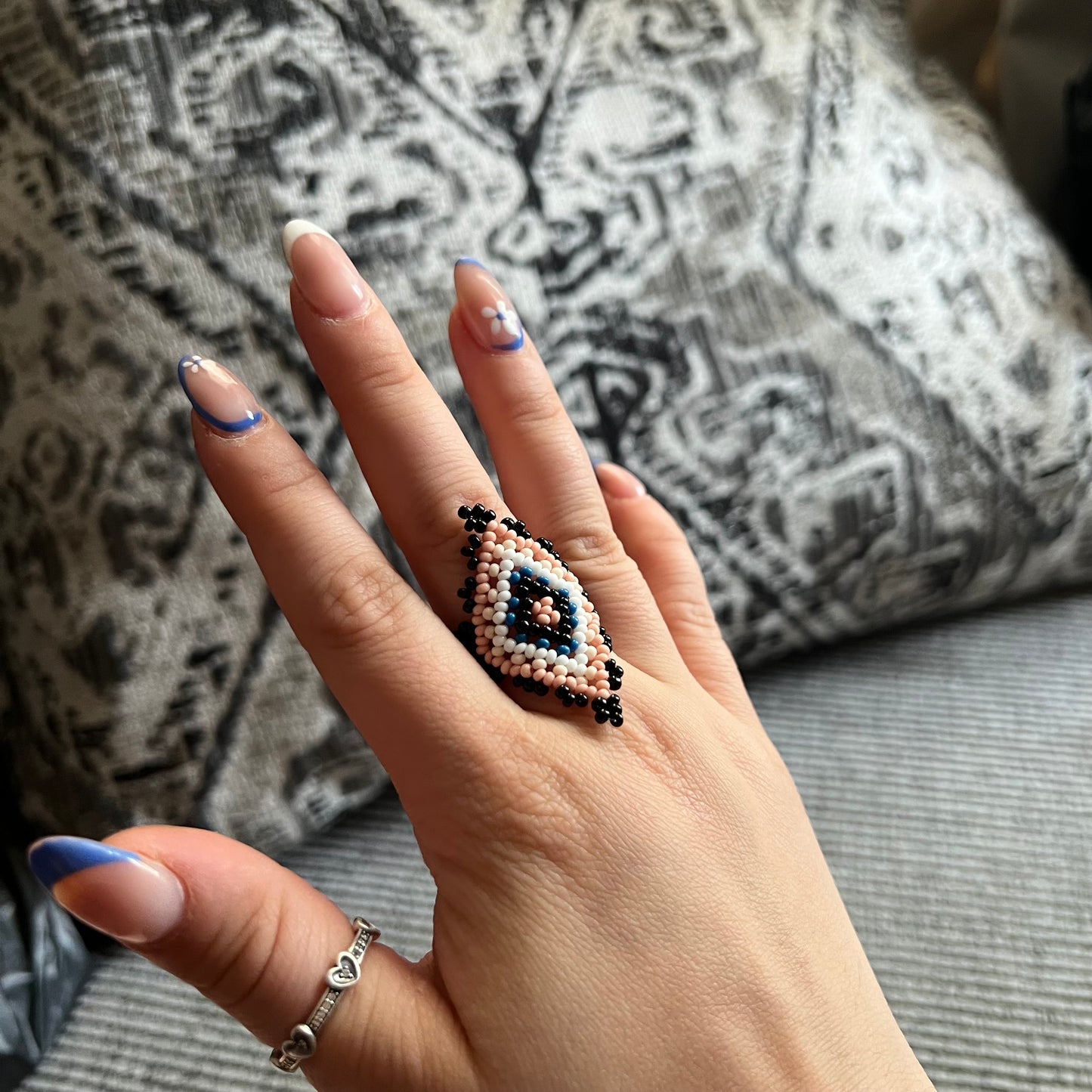 Glass Bead Huichol stretch ring