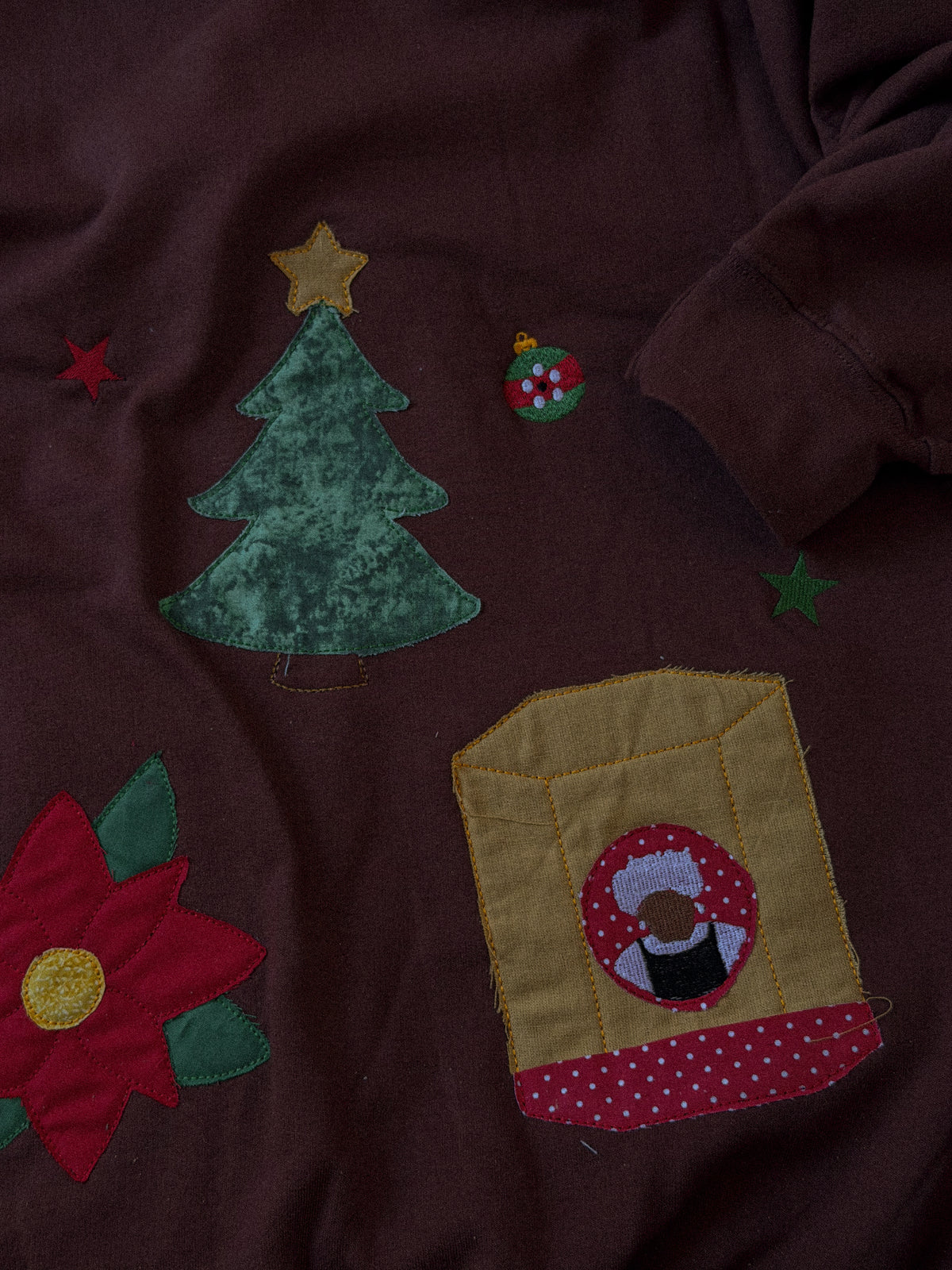Handmade Christmas Appliqué & Embroidered Sweatshirt