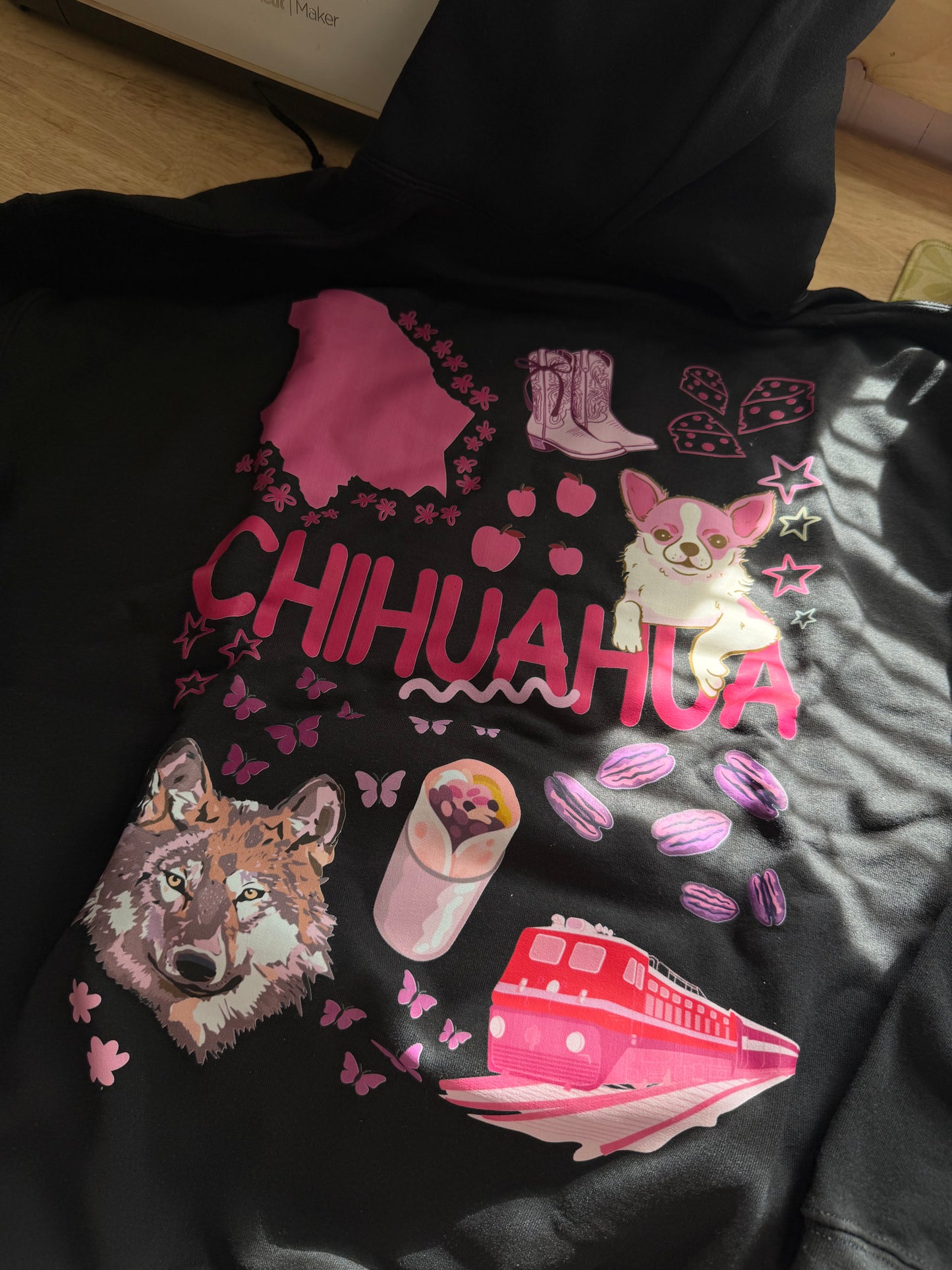 Chihuahua Black Hoodie Large