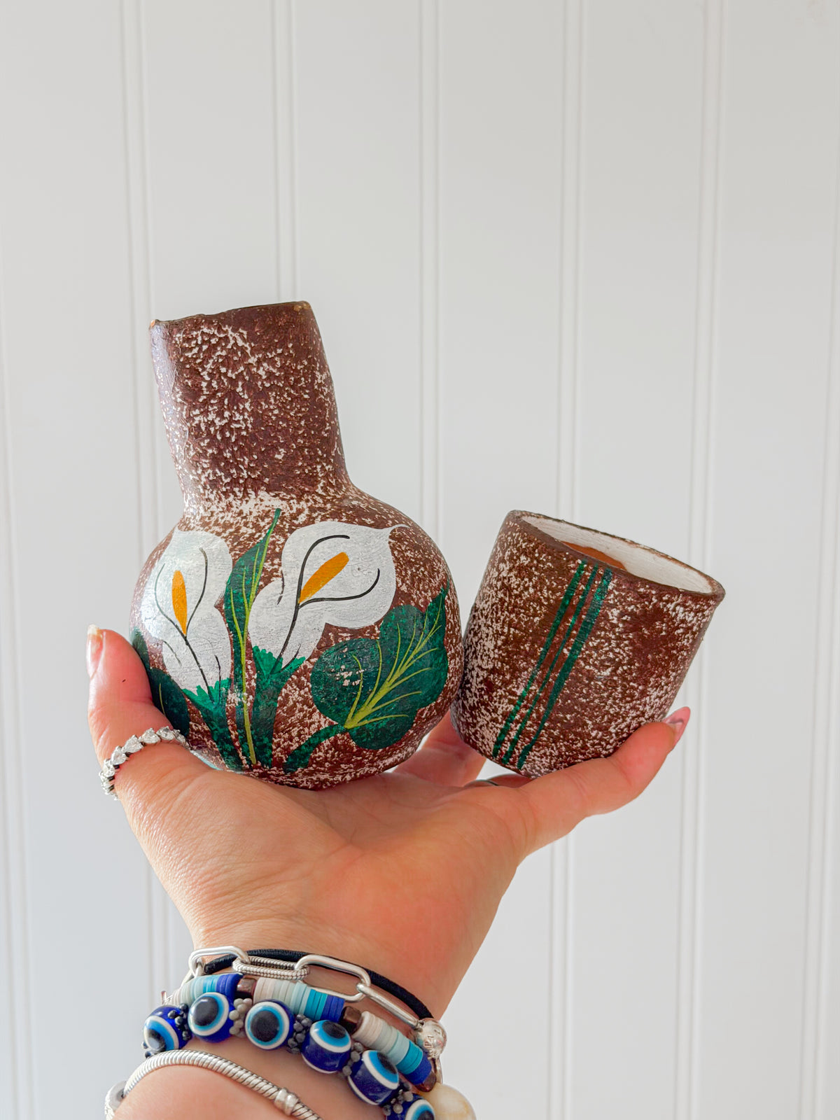 Small Hand Painted Cantaro with Cup