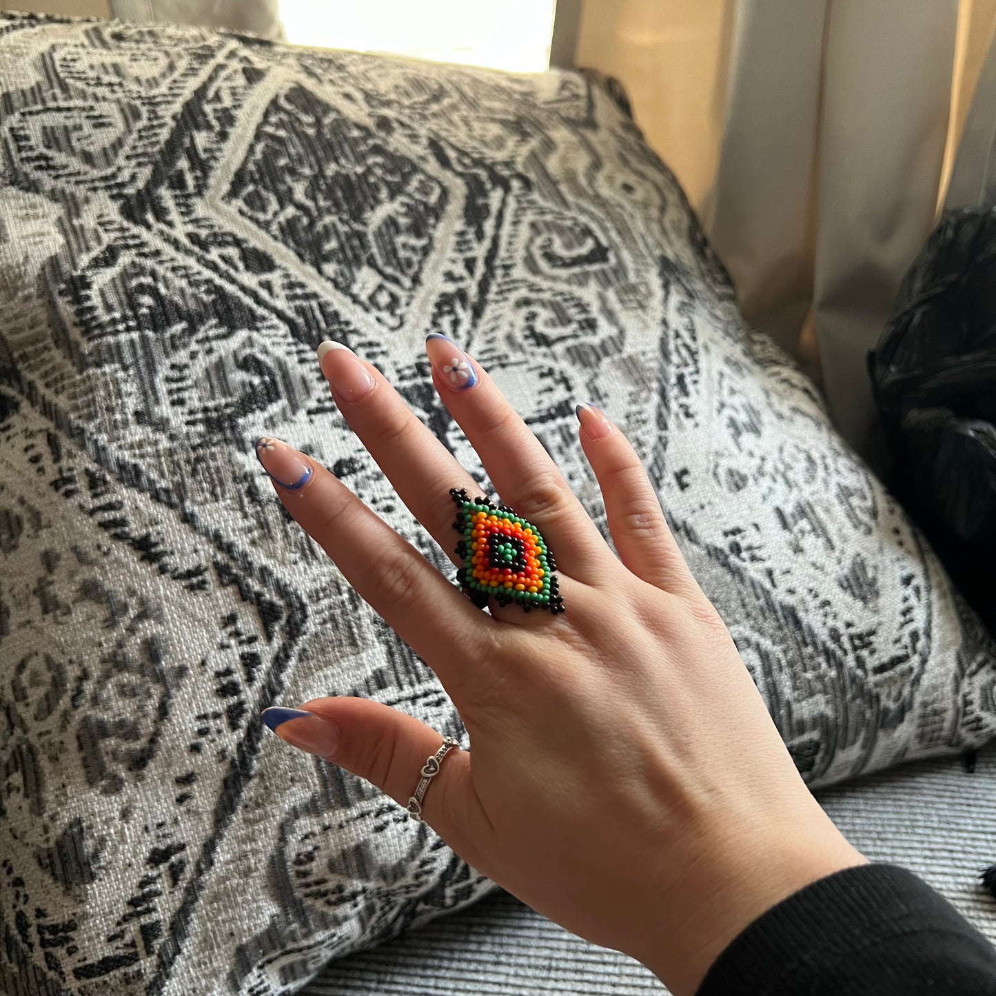 Glass Bead Huichol stretch ring