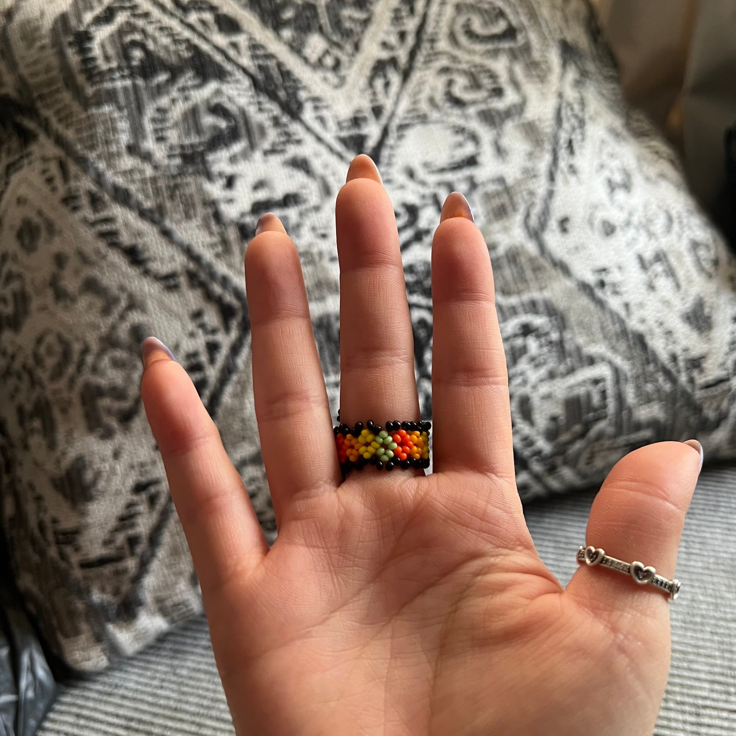 Glass Bead Huichol stretch ring