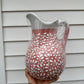 Hand-Painted Pink & White Pitcher