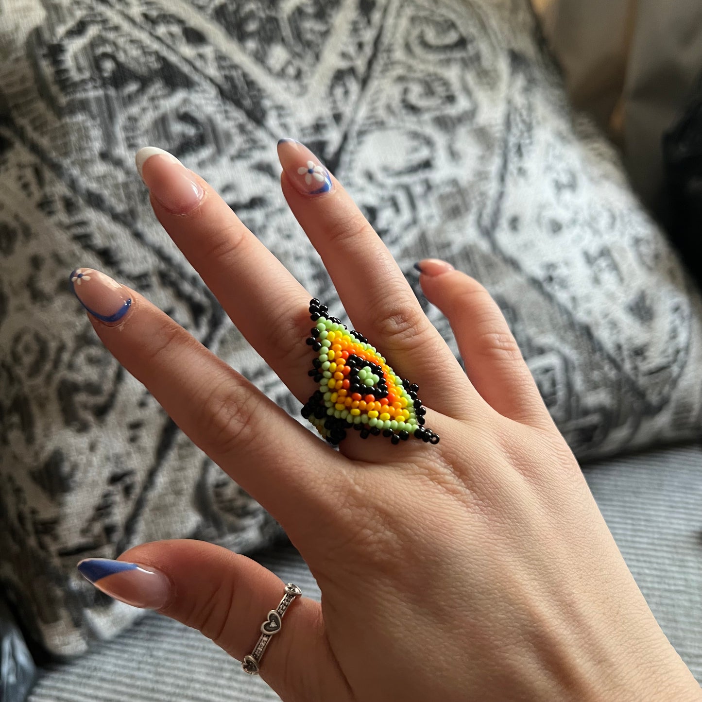 Glass Bead Huichol stretch ring