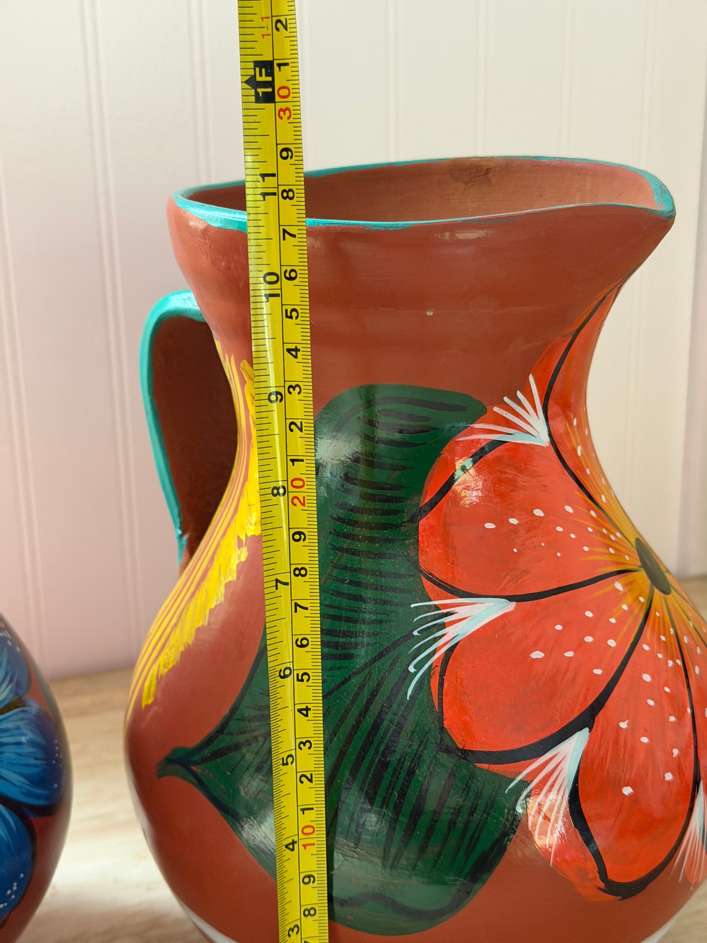 Mexican Barro Floral Pitcher