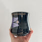 Black Ceramic Floral Artesanal Mug