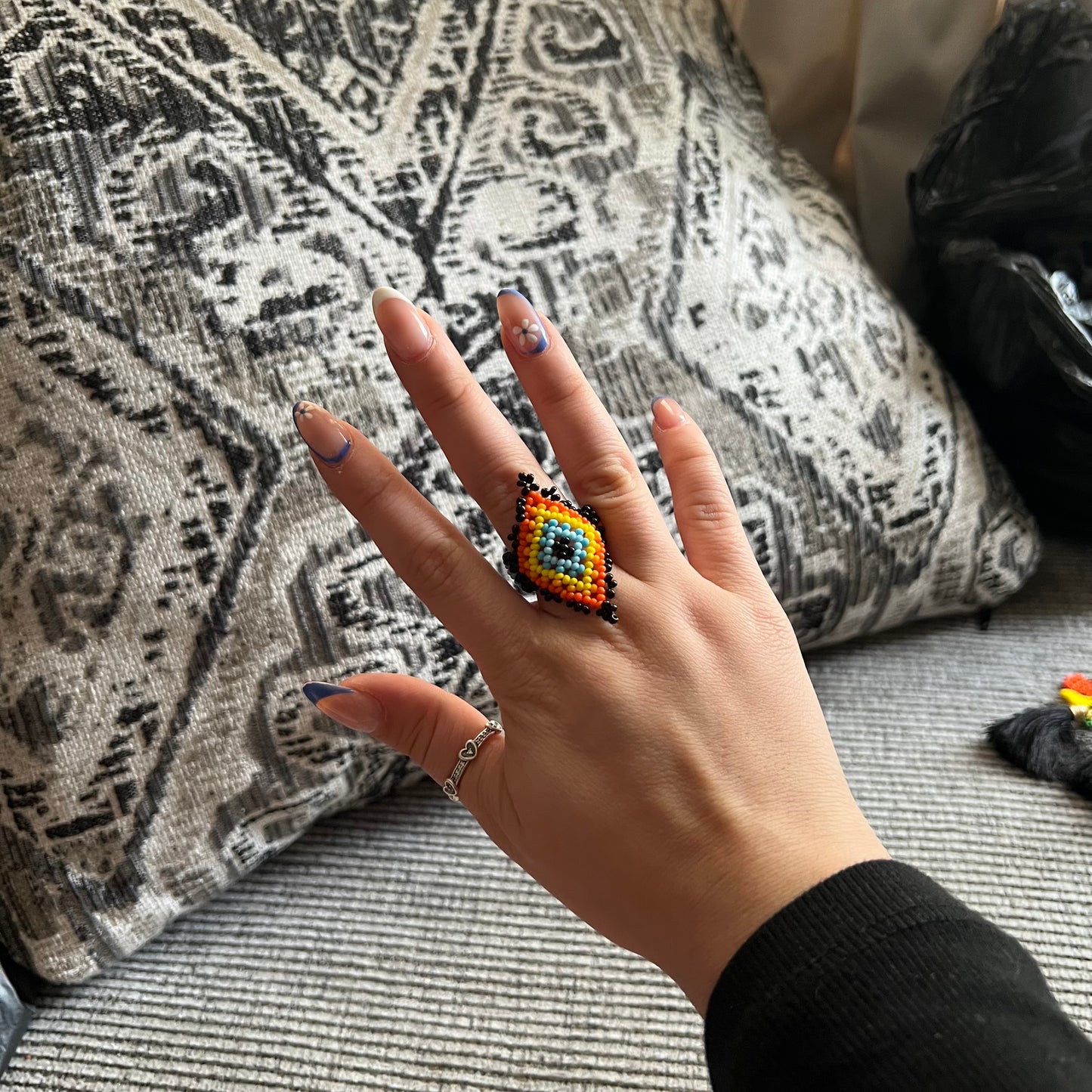 Glass Bead Huichol stretch ring