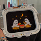 Ghosts Making Tamales Embroidered MockNeck Sweatshirt