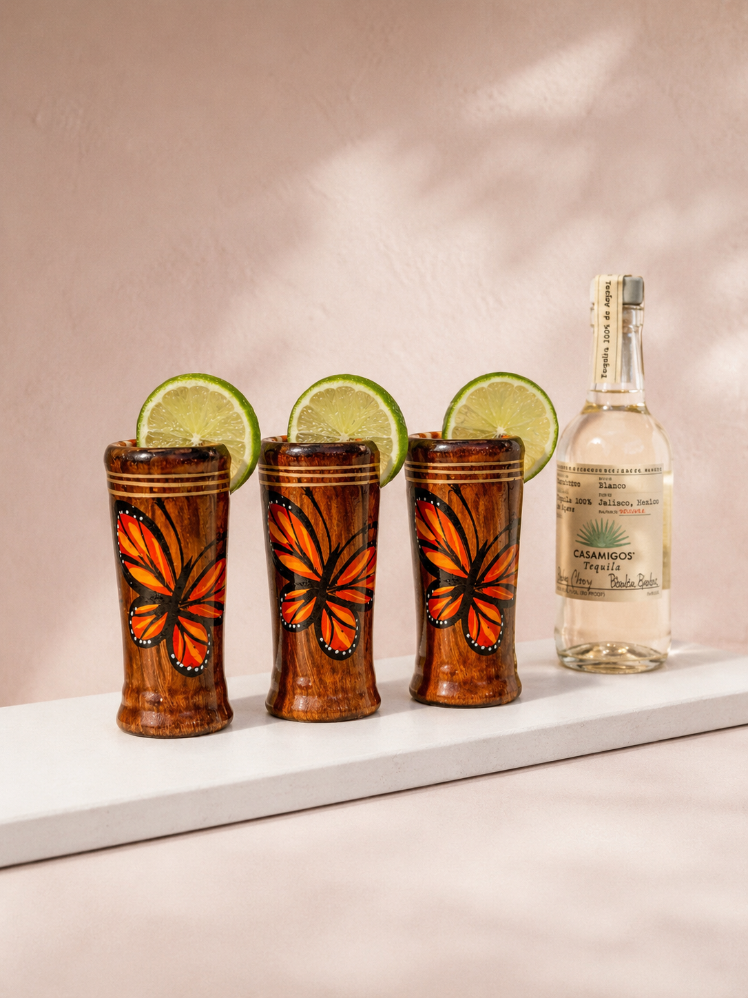 Mini Hand-Painted Butterfly Shot Cups Tequilero