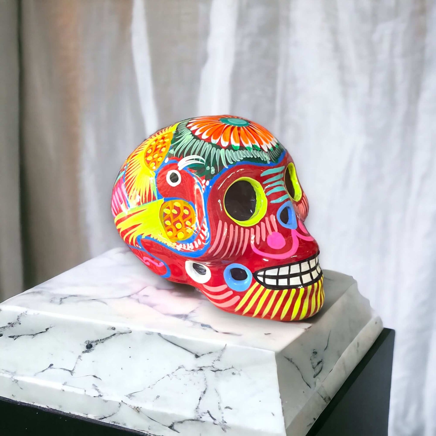 Guerrero Calavera Skull | Large Hand-Painted Day of the Dead Art