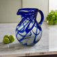 Blue Swirl Glass Pitcher | Hand-Blown Mexican Drinkware