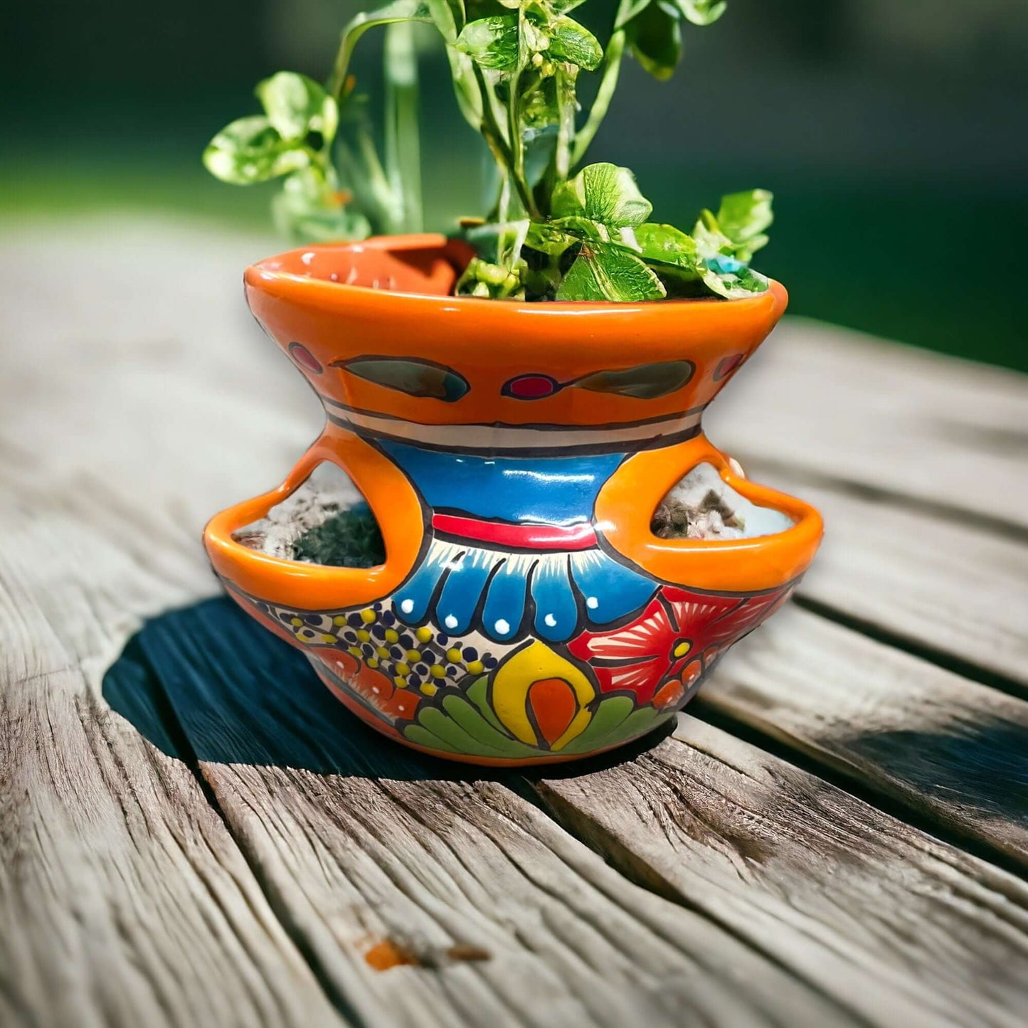 Talavera Strawberry Planter | Hand-Painted Mexican Pot