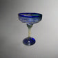 Mexican Margarita Glass | Hand-Blown Blue Swirl Cocktail Cup