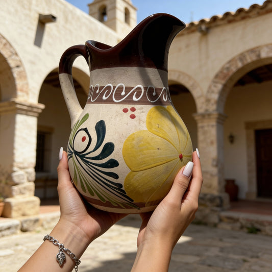 Engobe-Style Mexican Pitcher Set