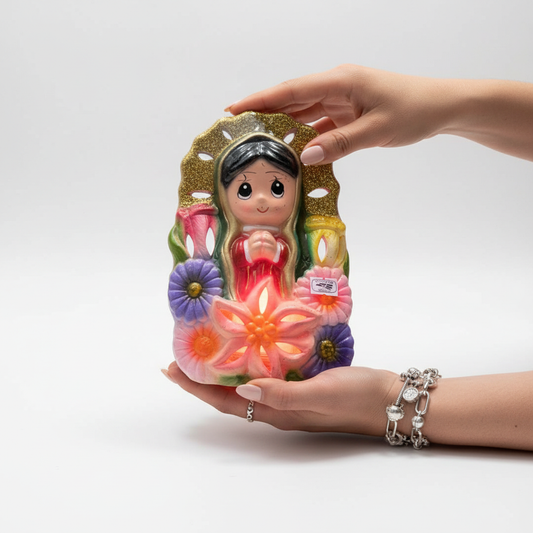 Small Floral Virgencita Nightlamp