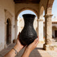 Black Clay Floral Vase